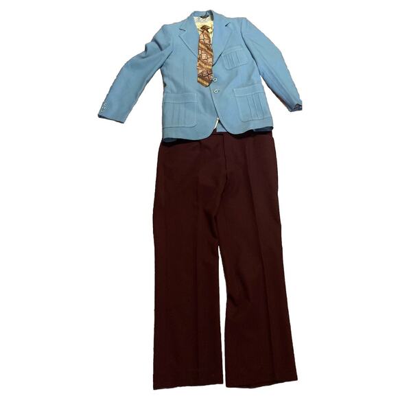 Vintage 1970s Leisure Suit 4 Piece Mens: Jacket, 30/42 Pants, Disco Groovy - Picture 1 of 16